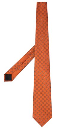 Мужской шелковый галстук ERMENEGILDO ZEGNA оранжевого цвета, арт. Z9D45/100 | Фото 2 (Принт: С принтом; Материал: Текстиль, Шелк)