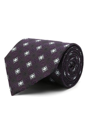 Мужской шелковый галстук ERMENEGILDO ZEGNA фиолетового цвета, арт. Z9D82/1XW | Фото 1 (Принт: С принтом; Материал: Текстиль, Шелк)