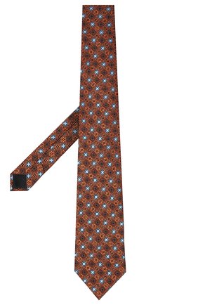 Мужской шелковый галстук ERMENEGILDO ZEGNA оранжевого цвета, арт. Z9D84/1XW | Фото 2 (Принт: С принтом; Материал: Шелк, Текстиль)