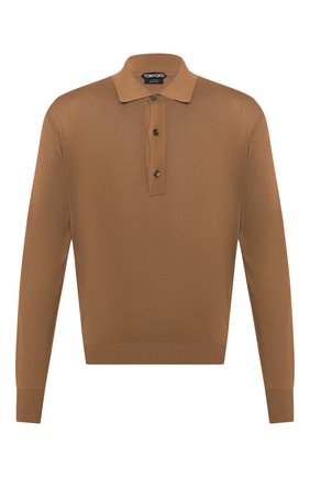 Мужское поло из вискозы TOM FORD светло-коричневого цвета по цене 105500 руб., арт. BWV94/TFK132 | Фото 1 Мужское поло из вискозы TOM FORD светло-коричневого цвета, арт. BWV94/TFK132 | Фото 1