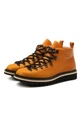 Мужские кожаные ботинки m120 FRACAP желтого цвета по цене 24350 руб., арт. M120/NEBR./CALFSKIN/RIPPLE/U | Фото 1 Мужские кожаные ботинки m120 FRACAP желтого цвета, арт. M120/NEBR./CALFSKIN/RIPPLE/U | Фото 1