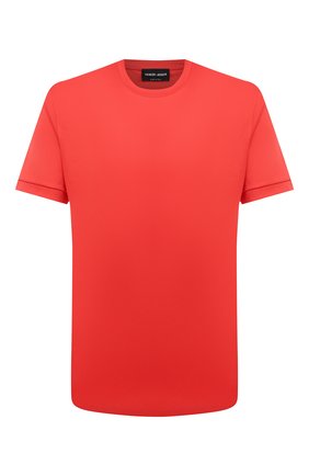 Мужская хлопковая футболка GIORGIO ARMANI красного цвета по цене 38250 руб., арт. 3KSM93/SJXDZ | Фото 1 Мужская хлопковая футболка GIORGIO ARMANI красного цвета, арт. 3KSM93/SJXDZ | Фото 1 (Рукава: Короткие; Длина (для топов): Стандартные; Материал внешний: Хлопок; Принт: Без принта; Стили: Кэжуэл)