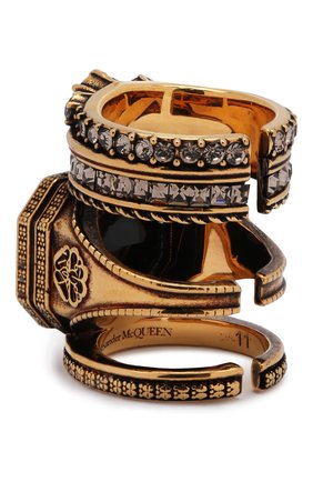 Женское кольцо ALEXANDER MCQUEEN черного цвета по цене 56900 руб., арт. 650460/J160Z | Фото 2 Женское кольцо ALEXANDER MCQUEEN черного цвета, арт. 650460/J160Z | Фото 2