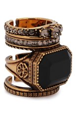 Женское кольцо ALEXANDER MCQUEEN черного цвета, арт. 650460/J160Z | Фото 1 (Материал: Металл)