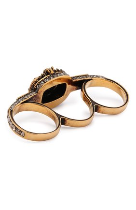 Женское кольцо ALEXANDER MCQUEEN черного цвета, арт. 650470/J160Z | Фото 2 (Материал: Металл)