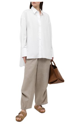 Женские льняные брюки GIORGIO ARMANI бежевого цвета по цене 84800 руб., арт. 1SHPP0HA/T022F | Фото 2 Женские льняные брюки GIORGIO ARMANI бежевого цвета, арт. 1SHPP0HA/T022F | Фото 2