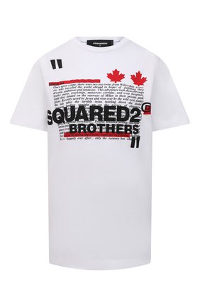 Женская хлопковая футболка DSQUARED2 белого цвета по цене 19800 руб., арт. S75GD0164/S23009 | Фото 1 Женская хлопковая футболка DSQUARED2 белого цвета, арт. S75GD0164/S23009 | Фото 1