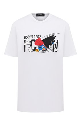Женская хлопковая футболка DSQUARED2 белого цвета по цене 19800 руб., арт. S80GC0017/S23009 | Фото 1 Женская хлопковая футболка DSQUARED2 белого цвета, арт. S80GC0017/S23009 | Фото 1