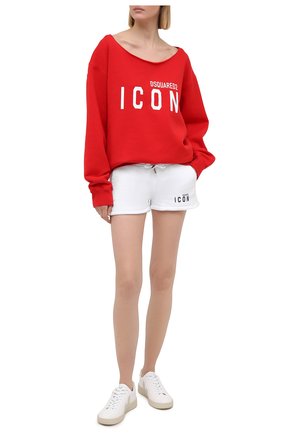Женские хлопковые шорты DSQUARED2 белого цвета по цене 22950 руб., арт. S80MU0007/S25042 | Фото 2 Женские хлопковые шорты DSQUARED2 белого цвета, арт. S80MU0007/S25042 | Фото 2