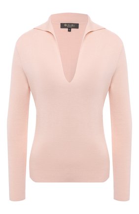 Женский пуловер из кашемира и шелка LORO PIANA светло-розового цвета, арт. FAL5225 | Фото 1 (Материал внешний: Шелк, Шерсть, Кашемир; Рукава: Длинные; Стили: Кэжуэл; Женское Кросс-КТ: Пуловер-одежда; Длина (для топов): Стандартные; Региональные ограничения белый список (Axapta Mercury): RU)