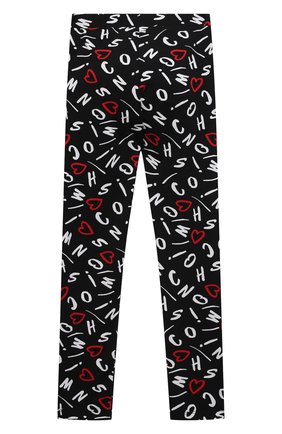 Детские хлопковые леггинсы MOSCHINO черного цвета по цене 9250 руб., арт. HDP044/LBB61/10A-14A | Фото 2 Детские хлопковые леггинсы MOSCHINO черного цвета, арт. HDP044/LBB61/10A-14A | Фото 2