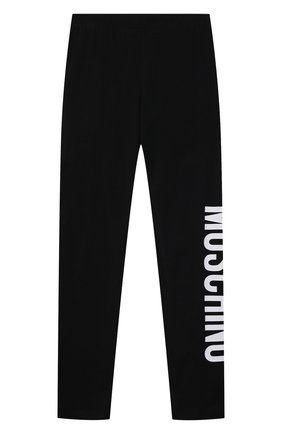 Детские хлопковые леггинсы MOSCHINO черного цвета по цене 5300 руб., арт. HLP03U/LBA00/10A-14A | Фото 1 Детские хлопковые леггинсы MOSCHINO черного цвета, арт. HLP03U/LBA00/10A-14A | Фото 1