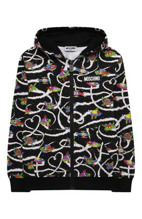 Детский хлопковая толстовка MOSCHINO черного цвета по цене 18400 руб., арт. HMF04K/LDB55/10A-14A | Фото 1 Детский хлопковая толстовка MOSCHINO черного цвета, арт. HMF04K/LDB55/10A-14A | Фото 1 (Материал внешний: Хлопок; Рукава: Длинные; Мальчики Кросс-КТ: Толстовка-одежда; Ростовка одежда: 10 - 11 лет | 140 - 146см, 12 лет | 152 см)