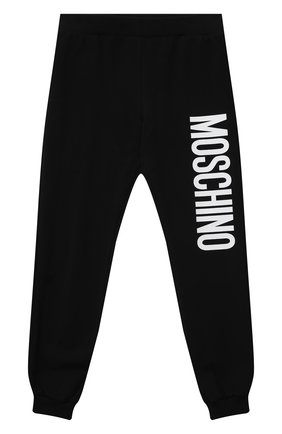 Детские хлопковые джоггеры MOSCHINO черного цвета по цене 8685 руб., арт. HMP03L/LDA27/10A-14A | Фото 1 Детские хлопковые джоггеры MOSCHINO черного цвета, арт. HMP03L/LDA27/10A-14A | Фото 1