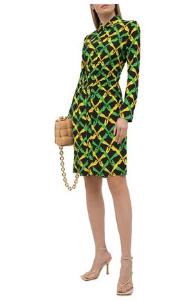 Женское платье из вискозы BOTTEGA VENETA разноцветного цвета по цене 267000 руб., арт. 651741/V0G60 | Фото 2 Женское платье из вискозы BOTTEGA VENETA разноцветного цвета, арт. 651741/V0G60 | Фото 2 (Стили: Романтичный; Женское Кросс-КТ: Платье-одежда; Рукава: Длинные; Длина Ж (юбки, платья, шорты): До колена; Материал внешний: Вискоза; Случай: Повседневный; Региональные ограничения белый список (Axapta Mercury): RU)