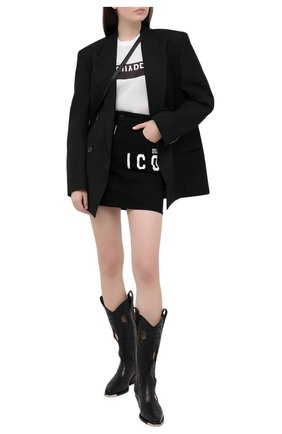 Женская хлопковая футболка DSQUARED2 белого цвета по цене 18700 руб., арт. S75GD0153/S23848 | Фото 2 Женская хлопковая футболка DSQUARED2 белого цвета, арт. S75GD0153/S23848 | Фото 2