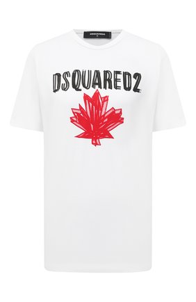 Женская хлопковая футболка DSQUARED2 белого цвета по цене 19800 руб., арт. S75GD0156/S22844 | Фото 1 Женская хлопковая футболка DSQUARED2 белого цвета, арт. S75GD0156/S22844 | Фото 1