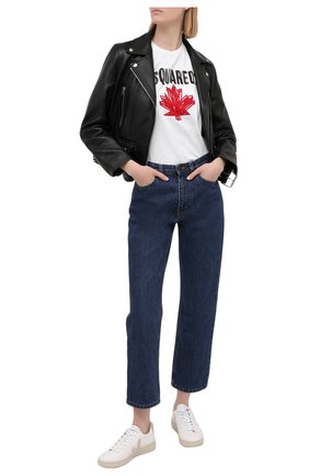 Женская хлопковая футболка DSQUARED2 белого цвета по цене 19800 руб., арт. S75GD0156/S22844 | Фото 2 Женская хлопковая футболка DSQUARED2 белого цвета, арт. S75GD0156/S22844 | Фото 2