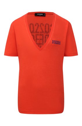 Женская хлопковая футболка DSQUARED2 красного цвета по цене 19800 руб., арт. S75GD0165/S21600 | Фото 1 Женская хлопковая футболка DSQUARED2 красного цвета, арт. S75GD0165/S21600 | Фото 1