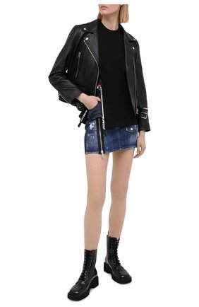 Женская хлопковая футболка DSQUARED2 черного цвета по цене 22950 руб., арт. S75GD0178/S23009 | Фото 2 Женская хлопковая футболка DSQUARED2 черного цвета, арт. S75GD0178/S23009 | Фото 2