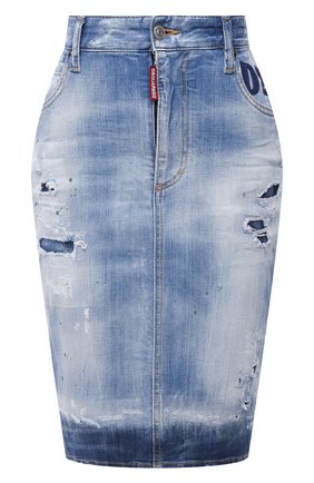 Женская джинсовая юбка DSQUARED2 синего цвета по цене 47000 руб., арт. S75MA0770/S30342 | Фото 1 Женская джинсовая юбка DSQUARED2 синего цвета, арт. S75MA0770/S30342 | Фото 1