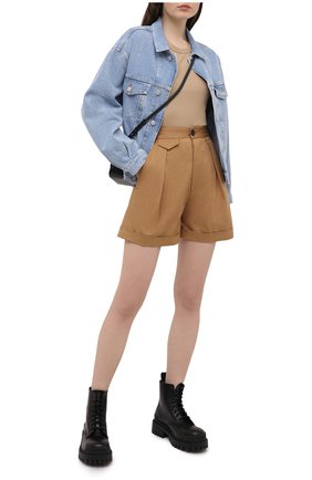Женские хлопковые шорты DSQUARED2 хаки цвета по цене 39650 руб., арт. S75MU0366/S35175 | Фото 2 Женские хлопковые шорты DSQUARED2 хаки цвета, арт. S75MU0366/S35175 | Фото 2