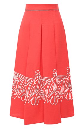 Женская льняная юбка LORO PIANA кораллового цвета по цене 257000 руб., арт. FAL5864 | Фото 1 Женская льняная юбка LORO PIANA кораллового цвета, арт. FAL5864 | Фото 1 (Длина Ж (юбки, платья, шорты): Миди; Стили: Романтичный; Материал внешний: Лен; Женское Кросс-КТ: Юбка-одежда)