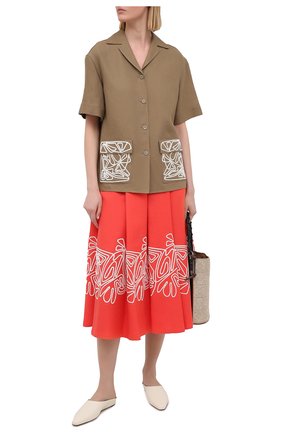 Женская льняная рубашка LORO PIANA коричневого цвета по цене 225000 руб., арт. FAL6310 | Фото 2 Женская льняная рубашка LORO PIANA коричневого цвета, арт. FAL6310 | Фото 2