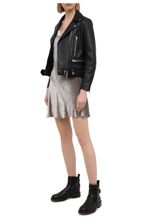 Женское платье из вискозы и шелка ALICE + OLIVIA серебряного цвета по цене 38500 руб., арт. CC011B12520 | Фото 2 Женское платье из вискозы и шелка ALICE + OLIVIA серебряного цвета, арт. CC011B12520 | Фото 2