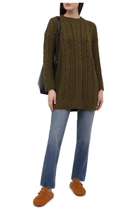 Женское платье из шерсти и вискозы ALICE + OLIVIA хаки цвета по цене 53800 руб., арт. CC011544702 | Фото 2 Женское платье из шерсти и вискозы ALICE + OLIVIA хаки цвета, арт. CC011544702 | Фото 2
