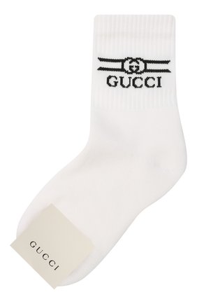 Детские хлопковые носки GUCCI белого цвета по цене 6900 руб., арт. 627636/4K428 | Фото 1 Детские хлопковые носки GUCCI белого цвета, арт. 627636/4K428 | Фото 1