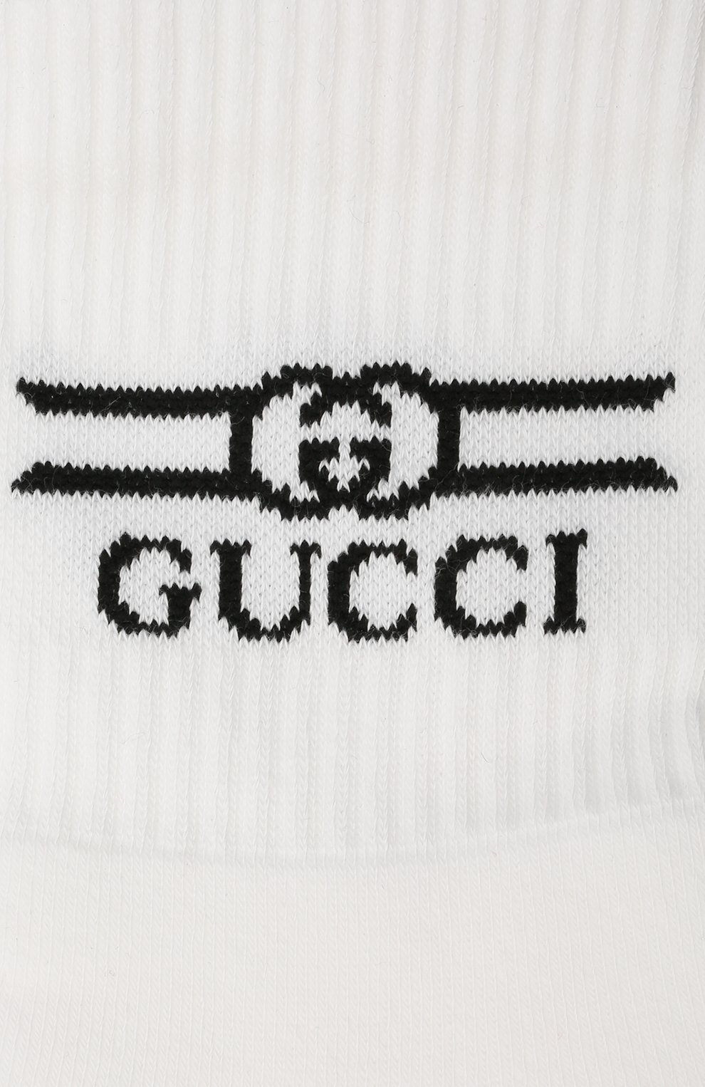 Детские хлопковые носки GUCCI белого цвета по цене 6900 руб., арт. 627636/4K428 | Фото 2 Детские хлопковые носки GUCCI белого цвета, арт. 627636/4K428 | Фото 2