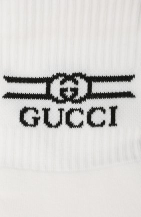 Детские хлопковые носки GUCCI белого цвета по цене 6900 руб., арт. 627636/4K428 | Фото 2 Детские хлопковые носки GUCCI белого цвета, арт. 627636/4K428 | Фото 2