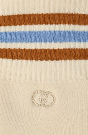 Детские хлопковые носки GUCCI бежевого цвета по цене 8555 руб., арт. 643519/4H428 | Фото 2 Детские хлопковые носки GUCCI бежевого цвета, арт. 643519/4H428 | Фото 2
