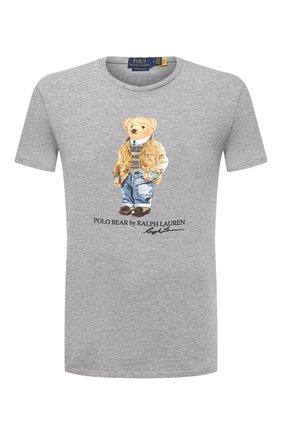 Мужская хлопковая футболка POLO RALPH LAUREN серого цвета, арт. 710835761 | Фото 1 (Материал внешний: Хлопок; Рукава: Короткие; Длина (для топов): Стандартные; Стили: Кэжуэл; Принт: С принтом)