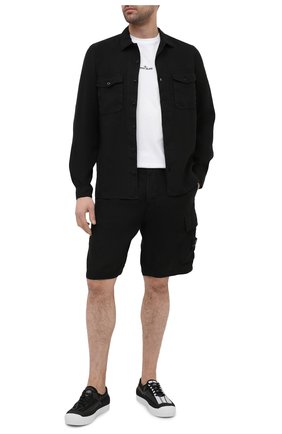 Мужская льняная рубашка STONE ISLAND черного цвета по цене 23100 руб., арт. 741512001 | Фото 2 Мужская льняная рубашка STONE ISLAND черного цвета, арт. 741512001 | Фото 2