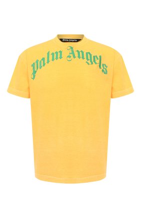 Мужская хлопковая футболка PALM ANGELS желтого цвета по цене 25500 руб., арт. PMAA001R21JER0081855 | Фото 1 Мужская хлопковая футболка PALM ANGELS желтого цвета, арт. PMAA001R21JER0081855 | Фото 1