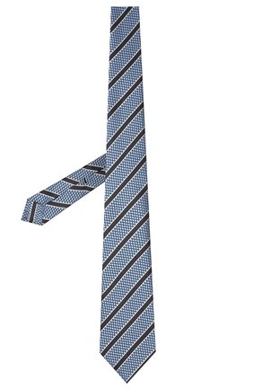 Мужской шелковый галстук ERMENEGILDO ZEGNA темно-синего цвета, арт. Z9D11/18B | Фото 2 (Принт: С принтом; Материал: Текстиль, Шелк)