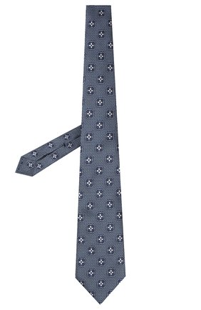 Мужской шелковый галстук ERMENEGILDO ZEGNA темно-синего цвета, арт. Z9D11/18B | Фото 2 (Материал: Текстиль, Шелк; Принт: С принтом)