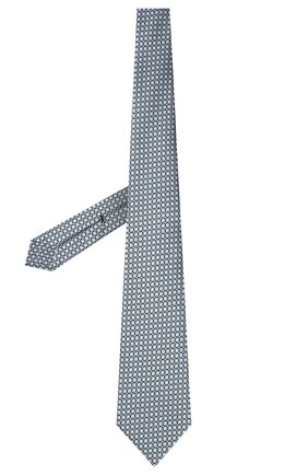 Мужской шелковый галстук ERMENEGILDO ZEGNA темно-синего цвета, арт. Z9D11/18B | Фото 2 (Принт: С принтом; Материал: Текстиль, Шелк)