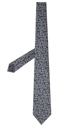 Мужской шелковый галстук ERMENEGILDO ZEGNA темно-синего цвета по цене 28350 руб., арт. Z9D10/18B | Фото 2 Мужской шелковый галстук ERMENEGILDO ZEGNA темно-синего цвета, арт. Z9D10/18B | Фото 2 (Материал: Шелк, Текстиль; Принт: С принтом)