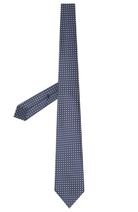 Мужской шелковый галстук ERMENEGILDO ZEGNA темно-синего цвета, арт. Z9D10/18B | Фото 2 (Принт: С принтом; Материал: Шелк, Текстиль)