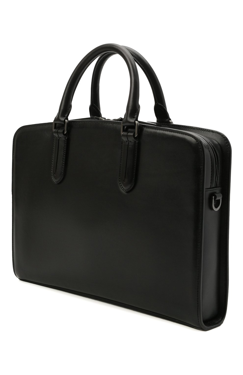 Мужская черная кожаная сумка для ноутбука ERMENEGILDO ZEGNA —  в .