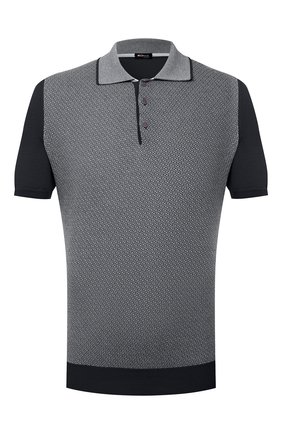 Мужское хлопковое поло KITON темно-синего цвета по цене 111500 руб., арт. UK1251 | Фото 1 Мужское хлопковое поло KITON темно-синего цвета, арт. UK1251 | Фото 1