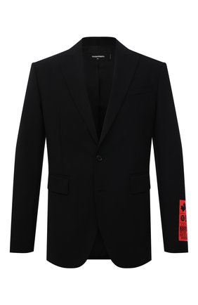 Мужской шерстяной пиджак DSQUARED2 черного цвета по цене 114000 руб., арт. S74BN1043/S40320 | Фото 1 Мужской шерстяной пиджак DSQUARED2 черного цвета, арт. S74BN1043/S40320 | Фото 1