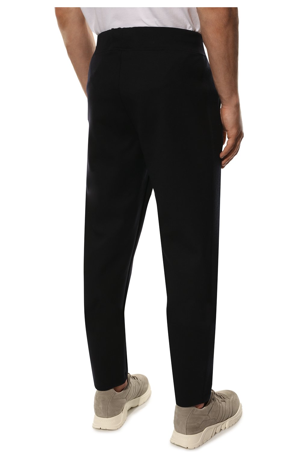 Мужские шерстяные брюки LORO PIANA темно-синего цвета, арт. FAL5983 | Фото 4 (Материал внешний: Шерсть; Длина (брюки, джинсы): Стандартные; Случай: Повседневный; Региональные ограничения белый список (Axapta Mercury): RU; Стили: Кэжуэл)