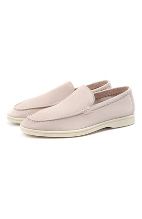 Женские замшевые лоферы summer walk LORO PIANA светло-розового цвета по цене 57650 руб., арт. FAI1392 | Фото 1 Женские замшевые лоферы summer walk LORO PIANA светло-розового цвета, арт. FAI1392 | Фото 1