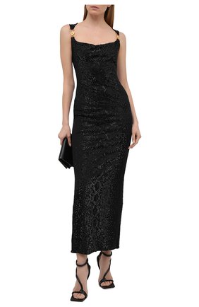 Женское платье из вискозы VERSACE черного цвета по цене 599500 руб., арт. A88470/A223485 | Фото 2 Женское платье из вискозы VERSACE черного цвета, арт. A88470/A223485 | Фото 2