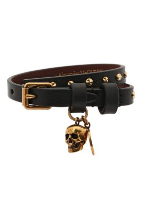 Женский кожаный браслет ALEXANDER MCQUEEN черного цвета по цене 20500 руб., арт. 630990/1AAA3 | Фото 1 Женский кожаный браслет ALEXANDER MCQUEEN черного цвета, арт. 630990/1AAA3 | Фото 1