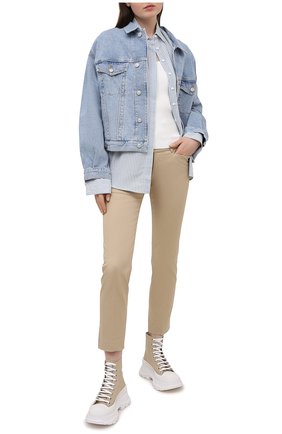 Женские хлопковые брюки DSQUARED2 бежевого цвета по цене 39650 руб., арт. S75KB0187/S39021 | Фото 2 Женские хлопковые брюки DSQUARED2 бежевого цвета, арт. S75KB0187/S39021 | Фото 2